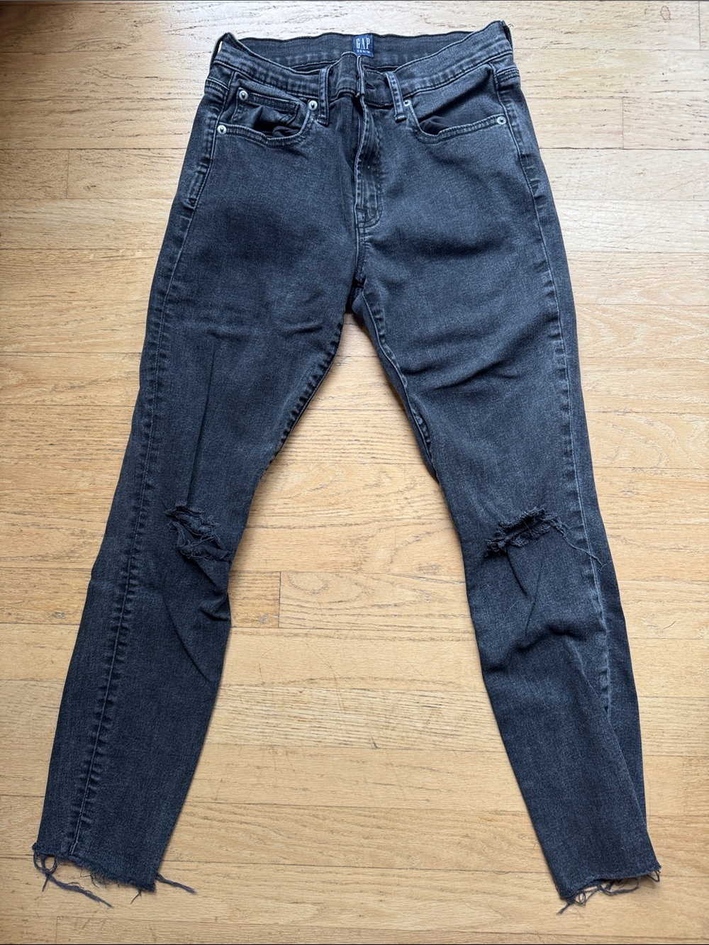 High-Rise Black Ripped Skinny Jeans